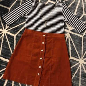 Primark Corduroy Mini Skirt with Buttons